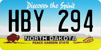 ND license plate HBY294