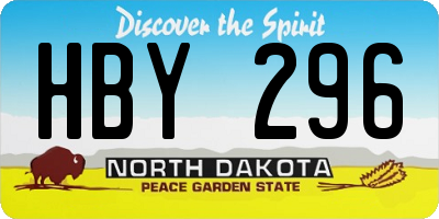 ND license plate HBY296