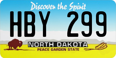 ND license plate HBY299