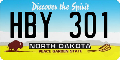 ND license plate HBY301