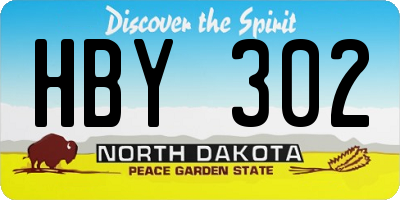 ND license plate HBY302