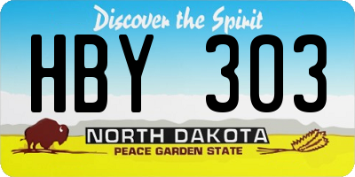 ND license plate HBY303