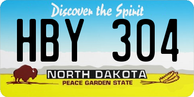 ND license plate HBY304