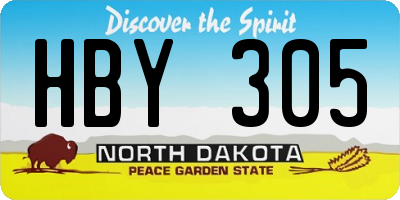 ND license plate HBY305