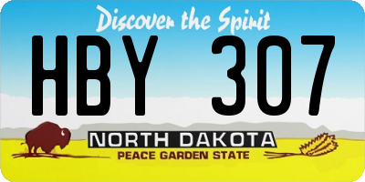 ND license plate HBY307