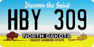 ND license plate HBY309