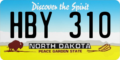 ND license plate HBY310