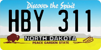 ND license plate HBY311