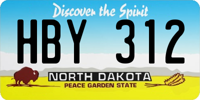 ND license plate HBY312