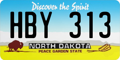 ND license plate HBY313