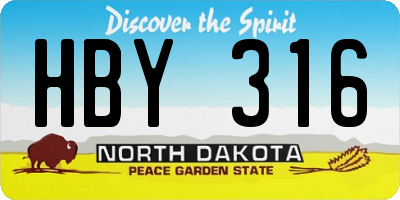 ND license plate HBY316