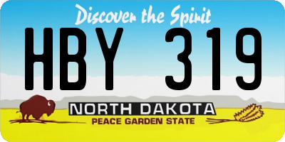 ND license plate HBY319