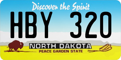 ND license plate HBY320