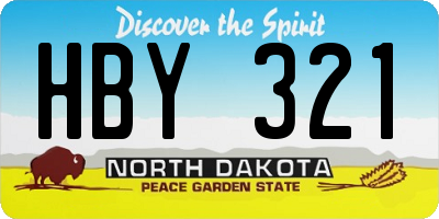 ND license plate HBY321