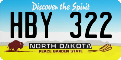 ND license plate HBY322