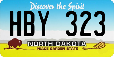 ND license plate HBY323