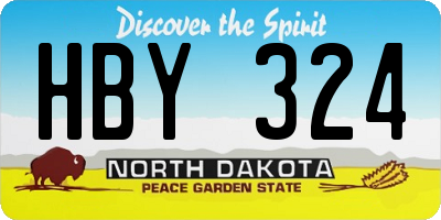 ND license plate HBY324