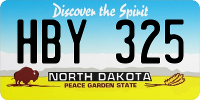 ND license plate HBY325