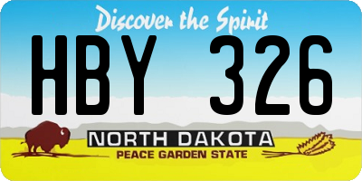 ND license plate HBY326