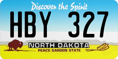 ND license plate HBY327