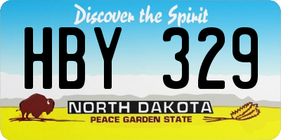 ND license plate HBY329