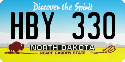 ND license plate HBY330