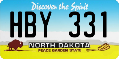 ND license plate HBY331