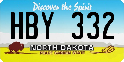 ND license plate HBY332