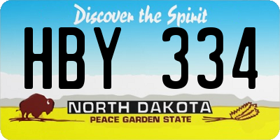 ND license plate HBY334