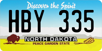 ND license plate HBY335