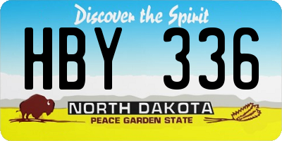 ND license plate HBY336