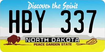 ND license plate HBY337