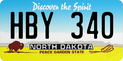 ND license plate HBY340