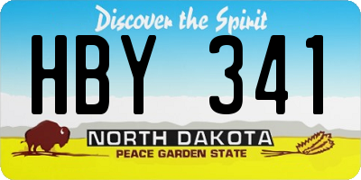 ND license plate HBY341