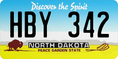 ND license plate HBY342