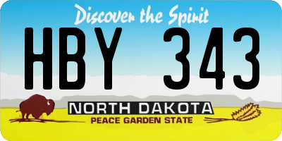 ND license plate HBY343