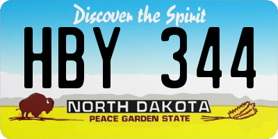 ND license plate HBY344