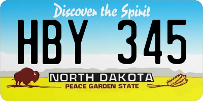 ND license plate HBY345