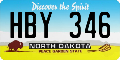 ND license plate HBY346