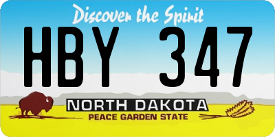 ND license plate HBY347