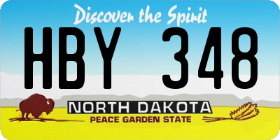 ND license plate HBY348