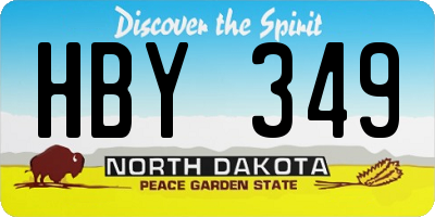 ND license plate HBY349