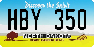 ND license plate HBY350