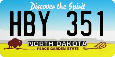 ND license plate HBY351