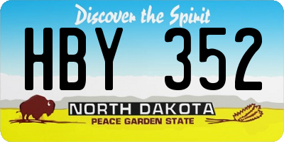 ND license plate HBY352