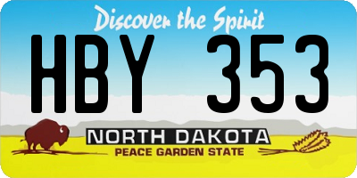 ND license plate HBY353