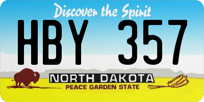 ND license plate HBY357