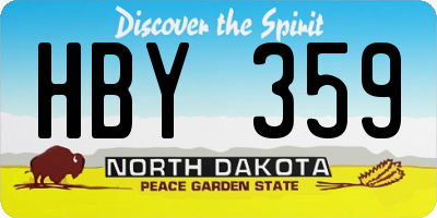 ND license plate HBY359