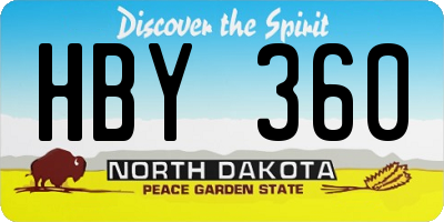 ND license plate HBY360