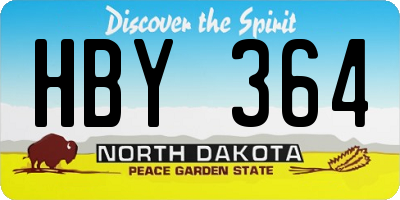 ND license plate HBY364